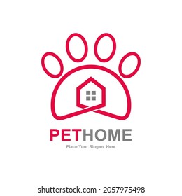 Pet house vector logo design. Suitable for business, web, pet saloon, pet care