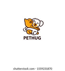 PET HUG logo design-vector illustration graphics