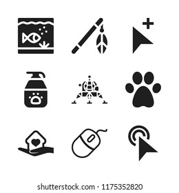 pet icon. 9 pet vector icons set. pet shampoo, shelter and mouse icons for web and design about pet theme