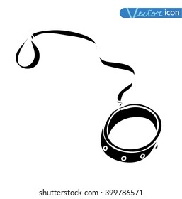 Pet icon collar, vector illustration. 