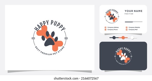 Pet icon logo design with creative element concept Premium Vector