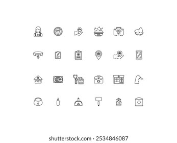 Pet icon set, design, vector illustration