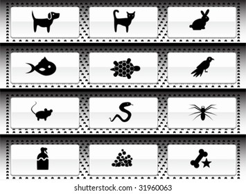 Pet Icon Set Halftone