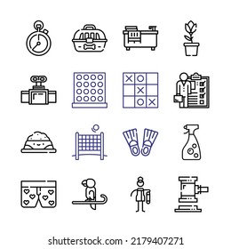 pet Icon Set with line icons. Modern Thin Line Style. Suitable for Web and Mobile Icon. Vector illustration EPS 10.