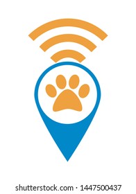 pet icon, to trace your dog or pet, icone max symbol, a dog paw.