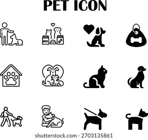 Pet Icon Vector – Clean, modern animal symbol perfect for apps, logos, and branding