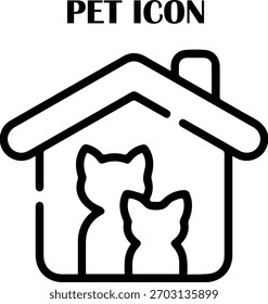Pet Icon Vector – Clean, modern animal symbol perfect for apps, logos, and branding