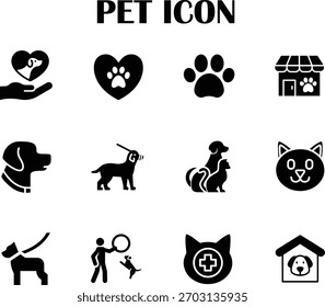 Pet Icon Vector – Clean, modern animal symbol perfect for apps, logos, and branding