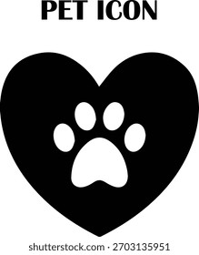Pet Icon Vector – Clean, modern animal symbol perfect for apps, logos, and branding