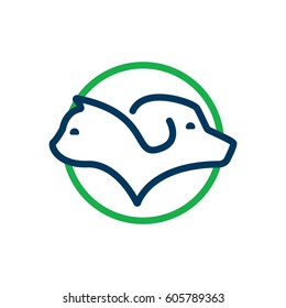 Pet icon. Vector design of cat and dog profile for domestic animals related business