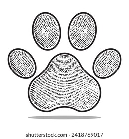icono de mascota estilo de grabado de vectores dibujado a mano en blanco y negro