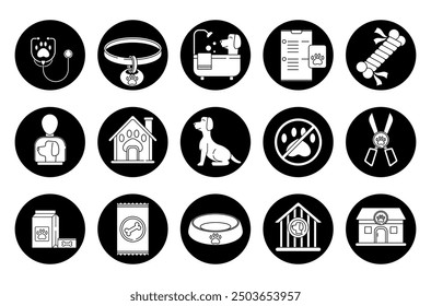 Ilustración de conjunto de Vector de icono de mascota