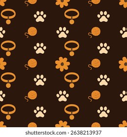 Pet Icons on Brown Background