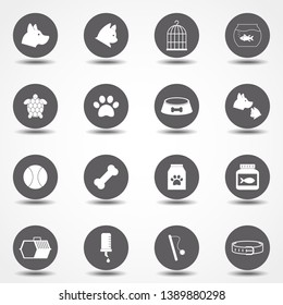 pet icons set, mono vector symbols. icon set Vector illustration