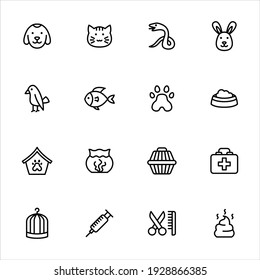 Pet Icons Set Vector Graphic Illustration