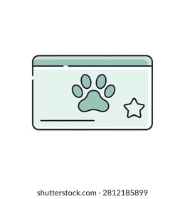 Pet ID card with paw print design