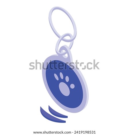 Pet id microchip icon isometric vector. Teg reader. Silicon data
