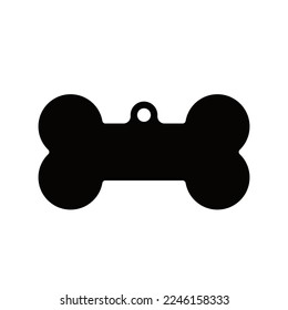 Pet ID Tag - vector Icon illustration silhouette
