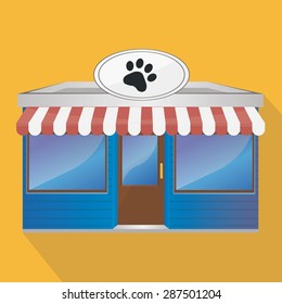 pet illustration over color background