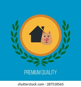 pet illustration over color background