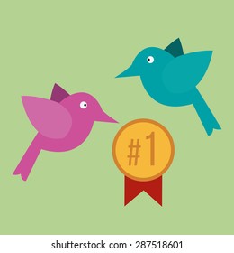 pet illustration over color background