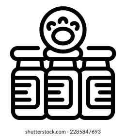 Vector de contorno de icono de inyección de mascotas. Perro mascota. Canina veterinaria