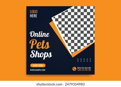 Pet Instagram post and social media post template design premium pet social media post design template