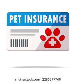 Pet insurance card vector isolated illustration