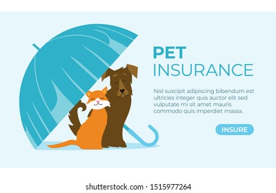 Pet insurance concept. Vector illustration.