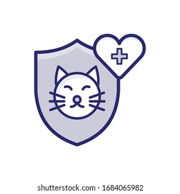 pet insurance Filled Outline vector illustration icon.