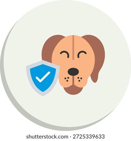 Pet Insurance Flat Circle Style Icon
