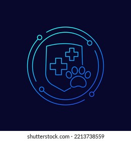 Pet insurance icon, linear design
