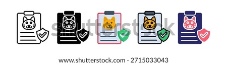 Pet Insurance Multiple Style Icon Set Collection..