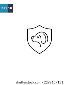 Pet insurance outline icon Vector illustration