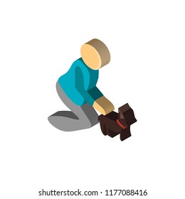 Pet isometric left top view 3D icon