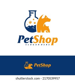 Pet Lab Logo Design Template. Pet logo concept vector. Emblem, Creative Symbol, Icon