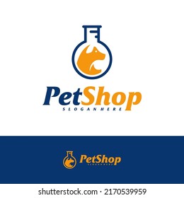 Pet Lab Logo Design Template. Pet logo concept vector. Emblem, Creative Symbol, Icon
