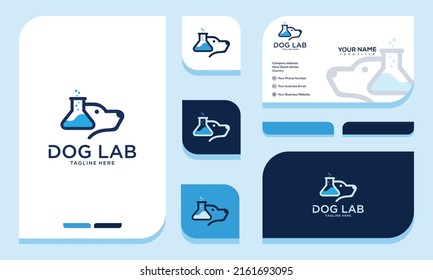 Pet Labs vector logo design and business card