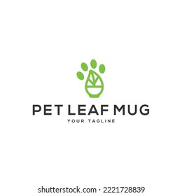 pet leaf logo design vector template