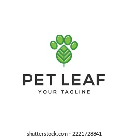 pet leaf logo design vector template