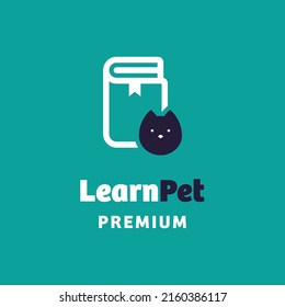 Pet with learn logo design vector graphic symbol icon sign illustration creative idea