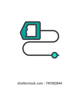 Pet leash filled outline icon, line vector sign, linear colorful pictogram isolated on white. Symbol, logo illustration. Pixel perfect vector graphics