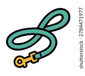pet leash flat icon illustration design
