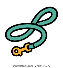питомец leash плоский значок иллюстрация дизайн
