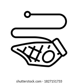 pet leash line icon vector. pet leash sign. isolated contour symbol black illustration