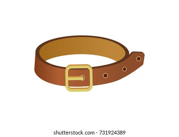 Pet leather collar icon. Pet store element, vet care accessory isolated vector illustration in flat style.
