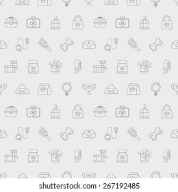 pet line icon pattern set