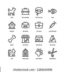 PET LINE ICON SET