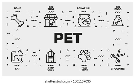 PET LINE ICON SET