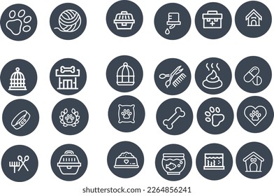 Pet Line Icons vector design dog